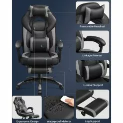 Tuotemerkit Waldemar Työtuoli - Musta/harmaa -Keittiö- ja ruokapöytätuolit Försäljningsbutik 063cf5b86e6c86714174439142f0562bc2