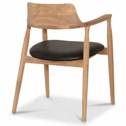 Tuotemerkit Caraca Nojatuoli Tiikkia - Musta PU -Keittiö- ja ruokapöytätuolit Försäljningsbutik 09dd3fec6087147819481b5e04287616b9