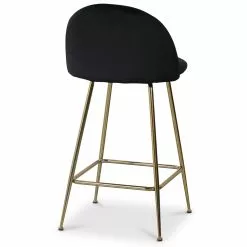 Tuotemerkit Art Velvet- Baarituoli - Musta Sametti / Messinki -Keittiö- ja ruokapöytätuolit Försäljningsbutik 10ef07727821f35420b8f6c973c4344081