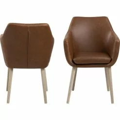 Tuotemerkit Nora Nojatuoli - Ruskea PU/valkoinen Pigmentoitu Tammi -Keittiö- ja ruokapöytätuolit Försäljningsbutik 13b959e29aa289013084426eb8ff7417f2