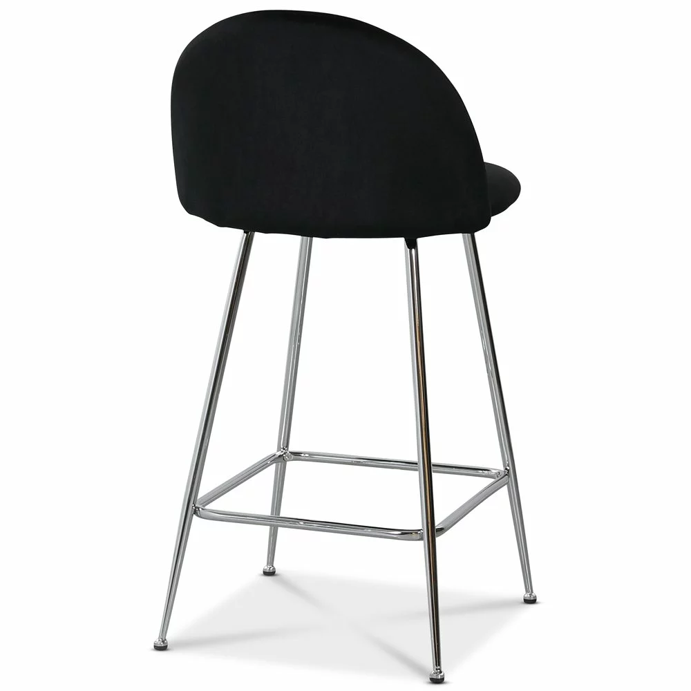 Tuotemerkit Art Velvet -baarituoli - Musta Sametti / Kromi 6 Tuotemerkit Art Velvet -baarituoli - Musta Sametti / Kromi - Bild 4