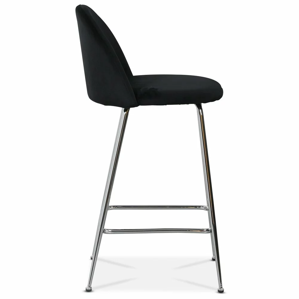 Tuotemerkit Art Velvet -baarituoli - Musta Sametti / Kromi 5 Tuotemerkit Art Velvet -baarituoli - Musta Sametti / Kromi - Bild 3