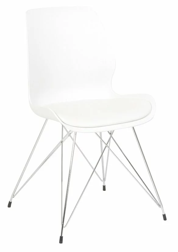 Tuotemerkit Shello-ruokatuoli - Valkoinen / Kromi 7 Tuotemerkit Shello-ruokatuoli - Valkoinen / Kromi - Bild 5