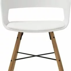 Tuotemerkit Mona-nojatuoli - Valkoinen/puu -Keittiö- ja ruokapöytätuolit Försäljningsbutik 46dfb585cf6709a2b06186e527ac46a2cc