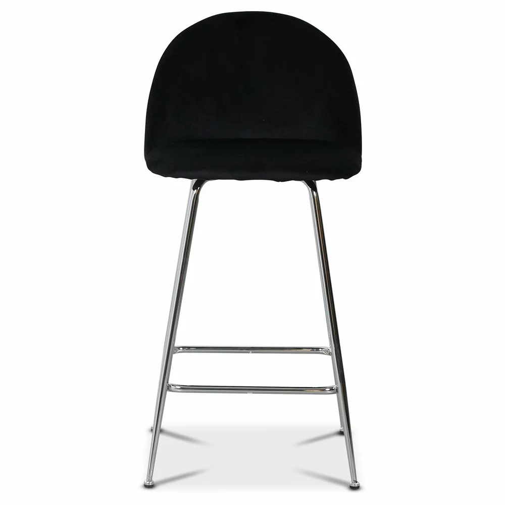 Tuotemerkit Art Velvet -baarituoli - Musta Sametti / Kromi 4 Tuotemerkit Art Velvet -baarituoli - Musta Sametti / Kromi - Bild 2