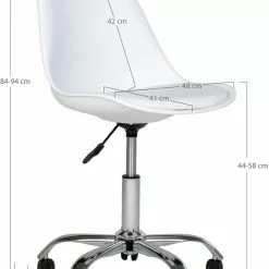 Tuotemerkit Stavanger Työtuoli - Valkoinen/kromi -Keittiö- ja ruokapöytätuolit Försäljningsbutik 547f6a2e81553d2a0f3d587a682893bf10