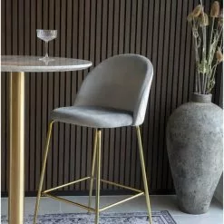 Tuotemerkit Lausanne Baarijakkara - Harmaa/messinki -Keittiö- ja ruokapöytätuolit Försäljningsbutik 5ff299ff08302696e971ef7b1937e7e606