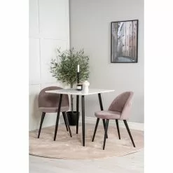 Tuotemerkit Alice Ruokatuoli - Vaaleanpunainen Vakosametti -Keittiö- ja ruokapöytätuolit Försäljningsbutik 6077999200f1ec2305b6c42ecf53cd3e1a