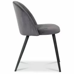 Tuotemerkit Alice-tuoli - Harmaa Sametti / Mustat Jalat -Keittiö- ja ruokapöytätuolit Försäljningsbutik 623112aa08005b3387aa561120ac6687df