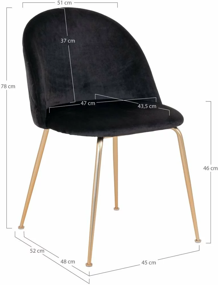 Tuotemerkit Geneve Ruokapöydän Tuoli - Musta/messinki 7 Tuotemerkit Geneve Ruokapöydän Tuoli - Musta/messinki - Bild 5