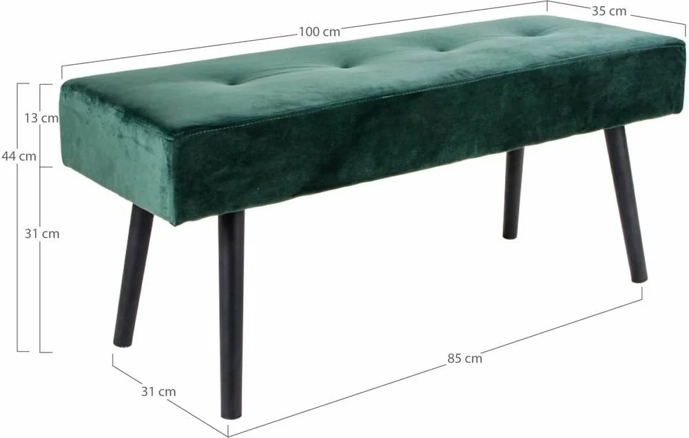 Tuotemerkit Skiby Bench - Tummanvihreä/musta 6 Tuotemerkit Skiby Bench - Tummanvihreä/musta - Bild 4