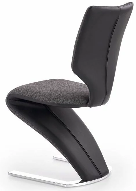 Tuotemerkit Zackary Ruokatuoli - Harmaa/musta (kangas/PU) - Kromi 4 Tuotemerkit Zackary Ruokatuoli - Harmaa/musta (kangas/PU) - Kromi - Bild 2