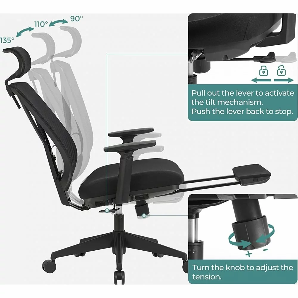 Tuotemerkit Henric Työtuoli - Musta 6 Tuotemerkit Henric Työtuoli - Musta - Bild 4