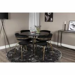 Tuotemerkit Tellrunkoinen Tuoli - Musta/messinki -Keittiö- ja ruokapöytätuolit Försäljningsbutik 73f8064133e500a941c090fc7f27d948de