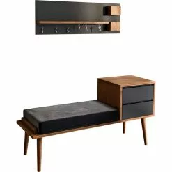 Tuotemerkit Hamra Penkki Vaateripustimella - Pähkinä/antrasiitti -Keittiö- ja ruokapöytätuolit Försäljningsbutik 81f661e9b45affb71f8a6fab2889f6170f