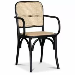 Tuotemerkit Malmby-runkoinen Tuoli Taivutettua Puuta, Musta/rottinki + Furniture Polish