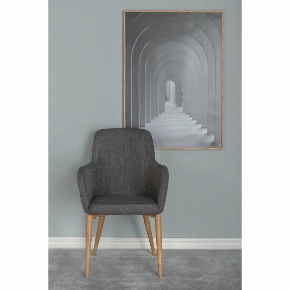 Tuotemerkit Paolo-nojatuoli - Tummanharmaa/tammi 4 Tuotemerkit Paolo-nojatuoli - Tummanharmaa/tammi - Bild 2