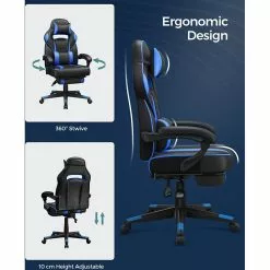 Tuotemerkit Vilhelm Työtuoli - Musta/sininen -Keittiö- ja ruokapöytätuolit Försäljningsbutik 8ac528e9aceea059cad088e37d8bea1a8c