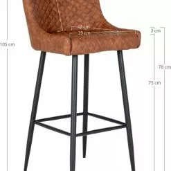 Tuotemerkit Dallas Baarijakkara - Vintage Ruskea/musta -Keittiö- ja ruokapöytätuolit Försäljningsbutik 8c560e0b33d5a8af8d37d6ce88d882a3aa