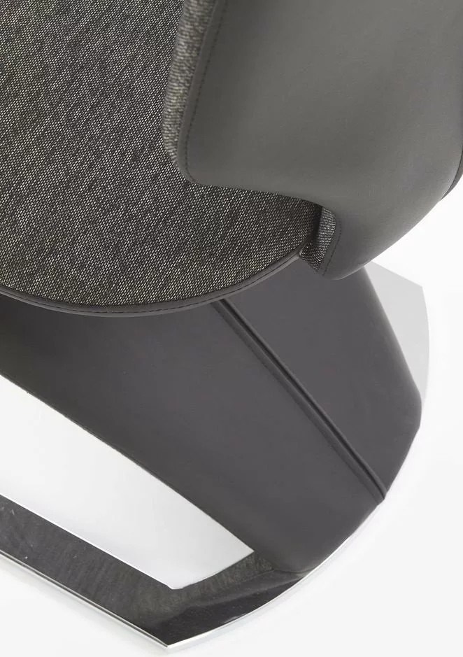 Tuotemerkit Zackary Ruokatuoli - Harmaa/musta (kangas/PU) - Kromi 8 Tuotemerkit Zackary Ruokatuoli - Harmaa/musta (kangas/PU) - Kromi - Bild 6