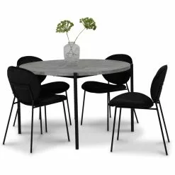 Tuotemerkit Rondo Tuoli - Musta (Velvet)/musta -Keittiö- ja ruokapöytätuolit Försäljningsbutik 977905b1558bf6182f435701c1a93c535a