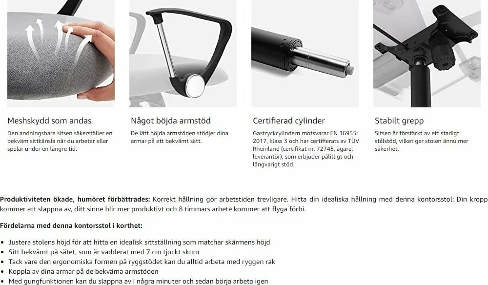 Tuotemerkit Yokohama Työtuoli - Harmaa 4 Tuotemerkit Yokohama Työtuoli - Harmaa - Bild 2