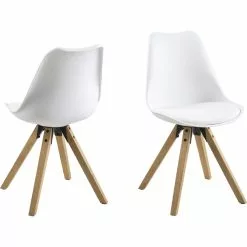 Tuotemerkit Dima Ruokapöydän Tuoli - Valkoinen PU/kumipuu