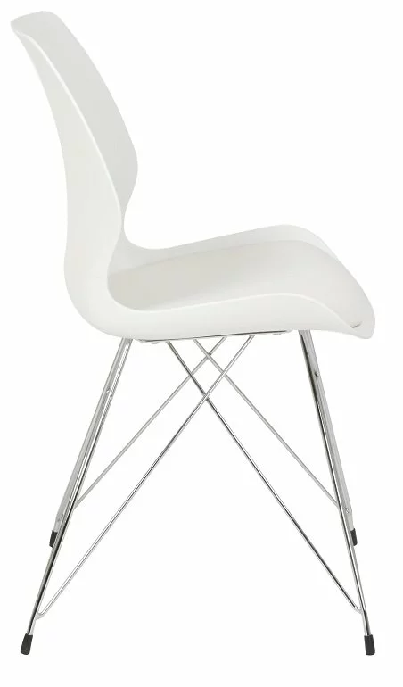 Tuotemerkit Shello-ruokatuoli - Valkoinen / Kromi 4 Tuotemerkit Shello-ruokatuoli - Valkoinen / Kromi - Bild 2