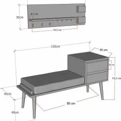 Tuotemerkit Hamra Penkki Vaateripustimella - Pähkinä/antrasiitti -Keittiö- ja ruokapöytätuolit Försäljningsbutik a01ab3beb5a0f532125a7aba0ce8a94a78