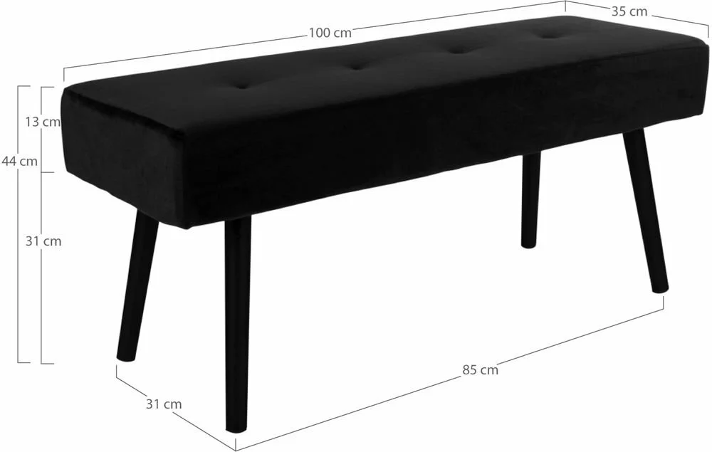 Tuotemerkit Skiby Bench - Musta 6 Tuotemerkit Skiby Bench - Musta - Bild 4