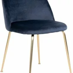 Tuotemerkit Geneve Ruokapöydän Tuoli - Sininen/messinki