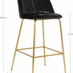 Tuotemerkit Lausanne Baarijakkara - Musta/messinki -Keittiö- ja ruokapöytätuolit Försäljningsbutik cdfc6cf29eb3e31853b66e8db2d92c00d8