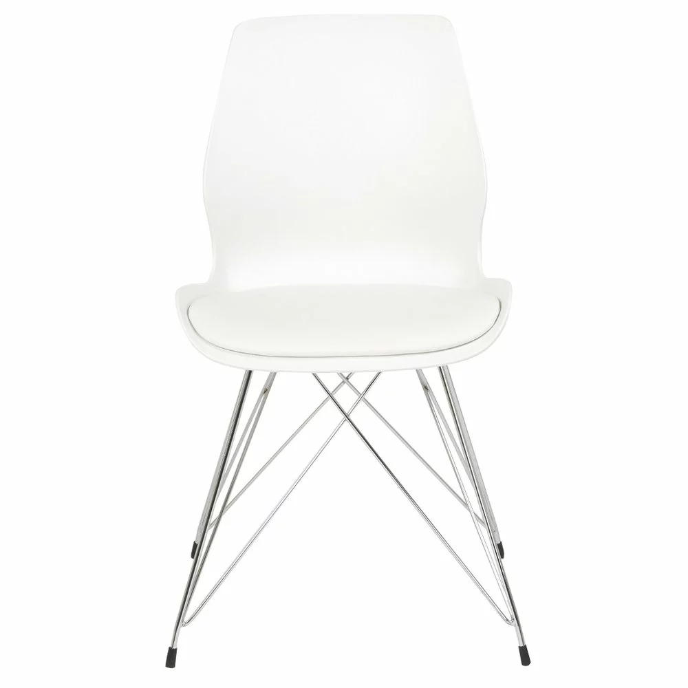 Tuotemerkit Shello-ruokatuoli - Valkoinen / Kromi 3 Tuotemerkit Shello-ruokatuoli - Valkoinen / Kromi