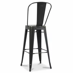 Tuotemerkit Industry- Baarijakkara Korkealla Takaosalla - Harjattu - Musta / Kulta -Keittiö- ja ruokapöytätuolit Försäljningsbutik ddedf6500b0a309a5b3386df849824d49a