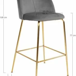 Tuotemerkit Lausanne Baarijakkara - Harmaa/messinki -Keittiö- ja ruokapöytätuolit Försäljningsbutik edc39b576788eabde83acd13b5d1e67b0f