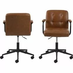 Tuotemerkit Cosmo-työtuoli Käsinojilla - Ruskea PU -Keittiö- ja ruokapöytätuolit Försäljningsbutik f8df39ebfc63d636b7bb6d5523c7a22521