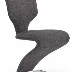 Tuotemerkit Zackary Ruokatuoli - Harmaa/musta (kangas/PU) - Kromi