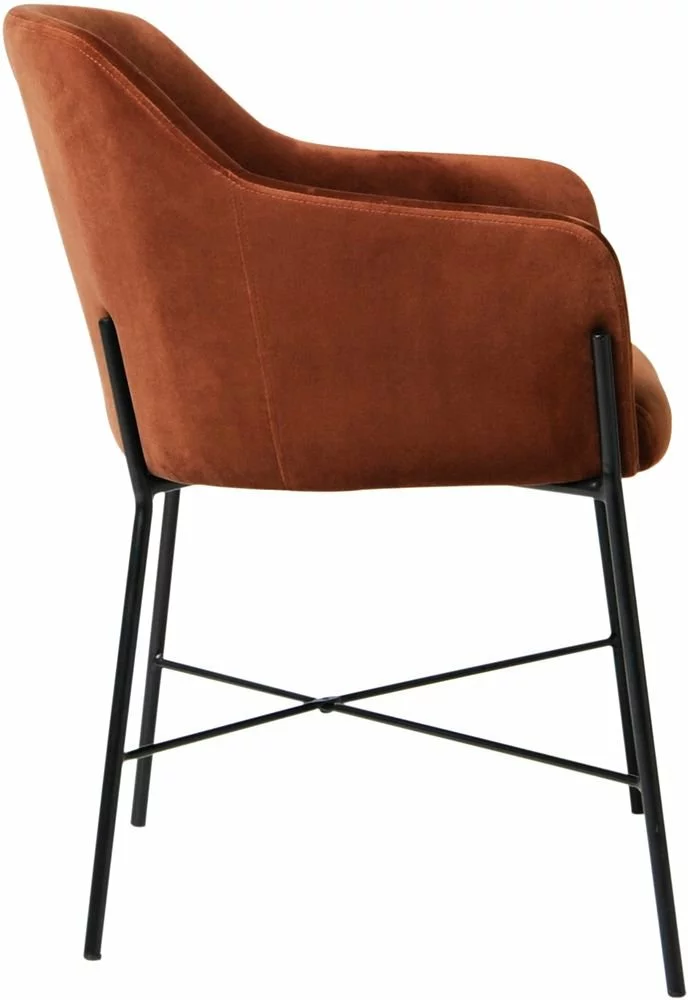 Tuotemerkit Praxis Nojatuoli - Ruosteenvärinen Sametti/musta 5 Tuotemerkit Praxis Nojatuoli - Ruosteenvärinen Sametti/musta - Bild 3