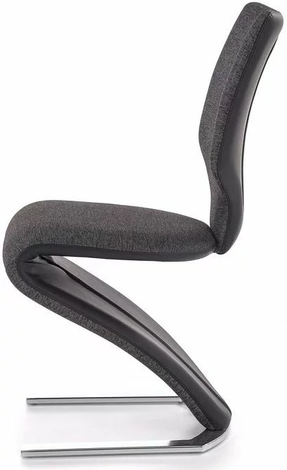 Tuotemerkit Zackary Ruokatuoli - Harmaa/musta (kangas/PU) - Kromi 7 Tuotemerkit Zackary Ruokatuoli - Harmaa/musta (kangas/PU) - Kromi - Bild 5